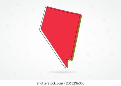 Nevada Map - USA, United States of America map vector template with including red, green and black outline sketch isolated on white background - Vector illustration eps 10