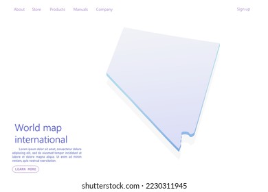 Nevada Map - USA, United States of America Map vector template with isometric style including shadow, purple and blue color isolated on white background - Vector illustration eps 10