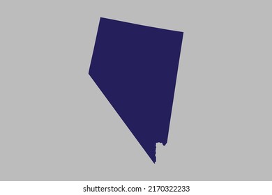 Nevada map vector, blue color, Isolated on gray background