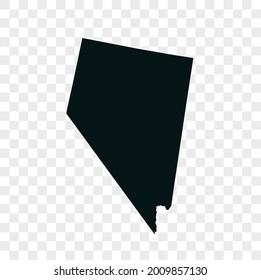 NEVADA map vector. dark color. isolated on transparent background.