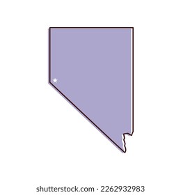 Nevada map vector illustration. Lavender colored map of west state with the capital - Carson City. United States od America, infographics, geography concepts.