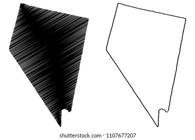 Nevada map vector illustration, scribble sketch Nevada map