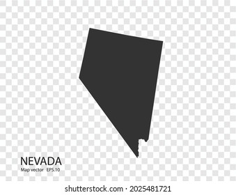 NEVADA map vector, isolated on transparent background