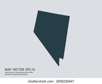 NEVADA map vector, isolated on gray background