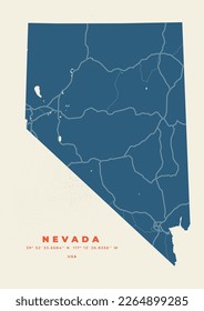 Nevada map vector poster flyer	