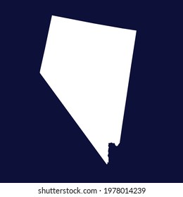 NEVADA map vector. white color on blue background.