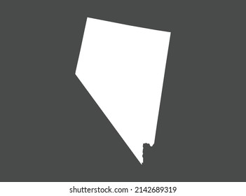 Nevada map vector, white color, Isolated on gray background