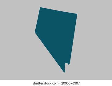 Nevada map vector,isolated ocean blue color on gray background