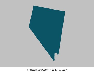 Nevada map vector,Not isolated ocean blue color on gray background