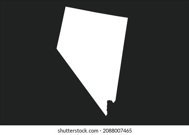 NEVADA map White Color on black Background