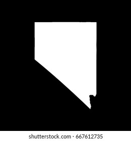 Nevada map in white on black background