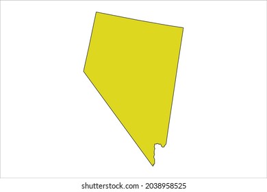 NEVADA map yellow Color on White Backgound