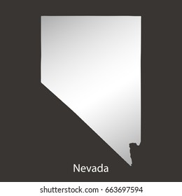 Nevada map,border with chrome,metal shine gradient. Vector illustration