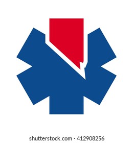 nevada and medical logo vector.