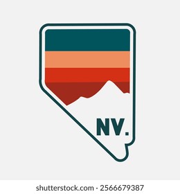 Nevada Mountain Landscape Vintage Design Perfect for Print, Apparel, etc