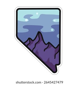 Nevada Mountain Night Scenery Perfect for Apparel, Sticker, etc	
