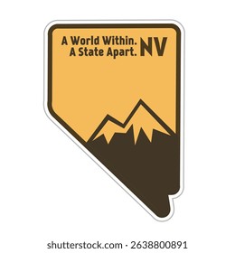 Nevada Mountain in Simple Design, With Text A World Within, A State Apart