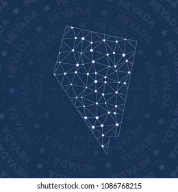 Nevada network style us state map. Appealing space style, modern design for infographics or presentation.