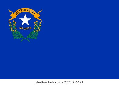 Nevada official state flag. Part of The United States of America. Clean design for print, web, or educational use. Vector illustration.