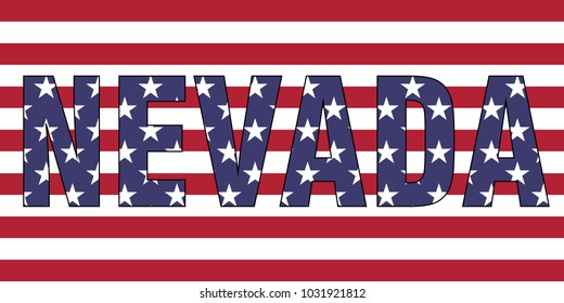 Nevada on USA flag