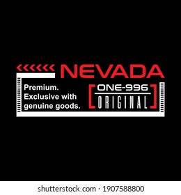 nevada original, typography stylish graphic design, for tshirt print, vector illustration