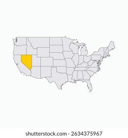 Nevada Region highlighted on USA map