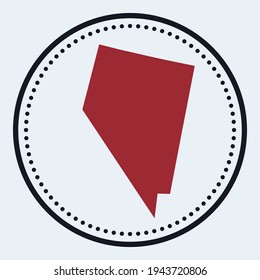 Nevada round stamp. Round logo with US state map and title. Stylish minimal Nevada badge with map. Vector illustration.