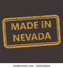 Nevada rubber stamp with grunge old distressed aged texture. Orange seal of  production location
