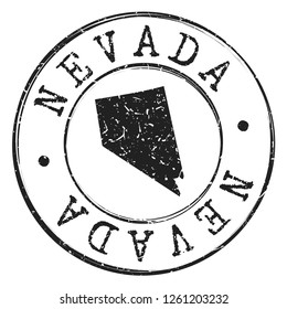 Nevada Silhouette Map Postal Passport. Stamp Round Vector Icon Seal Badge Illustration.