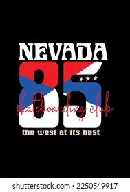 nevada skateboarding club,t-shirt design fashion vector