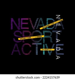 NEVADA  slogan graphic design vector art