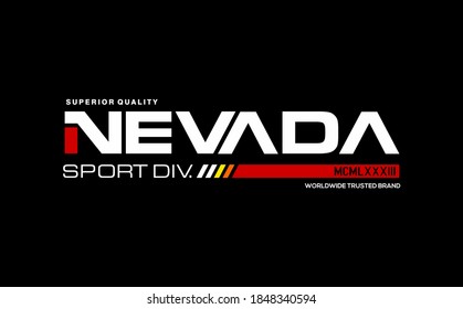 NEVADA sport graphic design, for t-shirt prints, vector illustration
