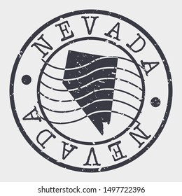 Nevada Stamp Postal. Map Silhouette Seal. Passport Round Design. Vector Icon. Design Retro Travel.