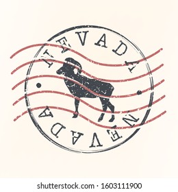 Nevada Stamp Postal. Silhouette Seal. Passport Round Design. Vector Icon. Design Retro Travel. National Symbol.