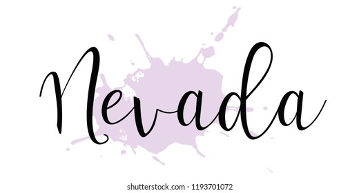 Nevada. State of America. Text design. Vector illustration.