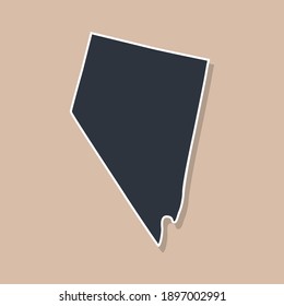 Nevada state borders, United States of America. Nevada border map. Political borders of the  USA Nevada state. Vector illustration.