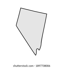 Nevada state borders, United States of America. Nevada border map. Political borders of the  USA Nevada state. Vector illustration.