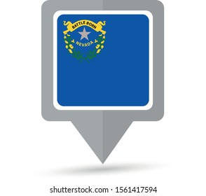Nevada state flag map icon. Vector illustration.