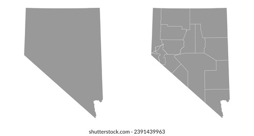 Nevada state gray maps. Vector illustration.