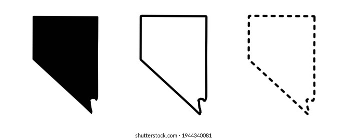 Estado de Nevada aislado en un fondo blanco, mapa de Estados Unidos