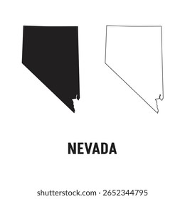 Nevada state isolated on a white background, USA map