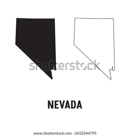 Nevada state isolated on a white background, USA map