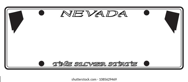 A Nevada state license plate design isolated on a white background