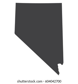 Nevada state map in black on a white background. Vector illustration