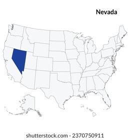 Mapa del estado de Nevada. Mapa de Nevada de color azul. mapa de EE.UU.