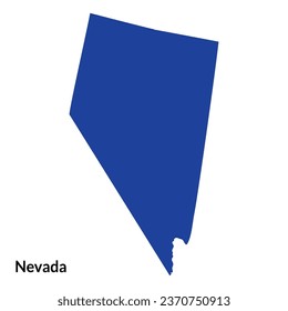 Nevada state map. Map of Nevada in blue color. USA map