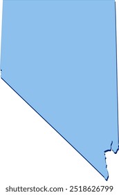 Nevada state map in blue colors (cut out)