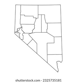 Nevada state map with counties. Vector illustration.