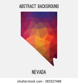 Nevada state map in geometric polygonal style.Abstract tessellation,modern design background. Vector illustration EPS8