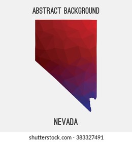 Nevada state map in geometric polygonal style.Abstract tessellation,modern design background. Vector illustration EPS8